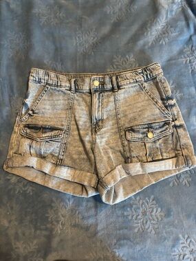 Time and Tru Washed Denim Cargo Shorts